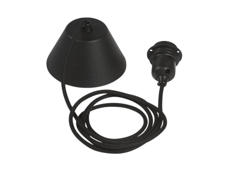 Ceiling lamp set with fabric cord (black) Cheap